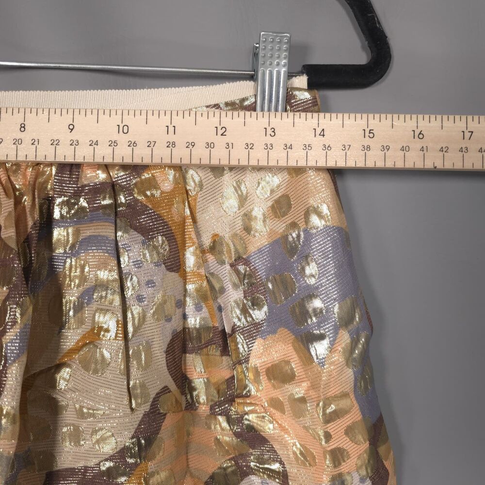 SEE BY CHLOE Women New 4 Mini Skirt Jacquard Pleated Party Metallic LG53400T6868 - Picture 5 of 16